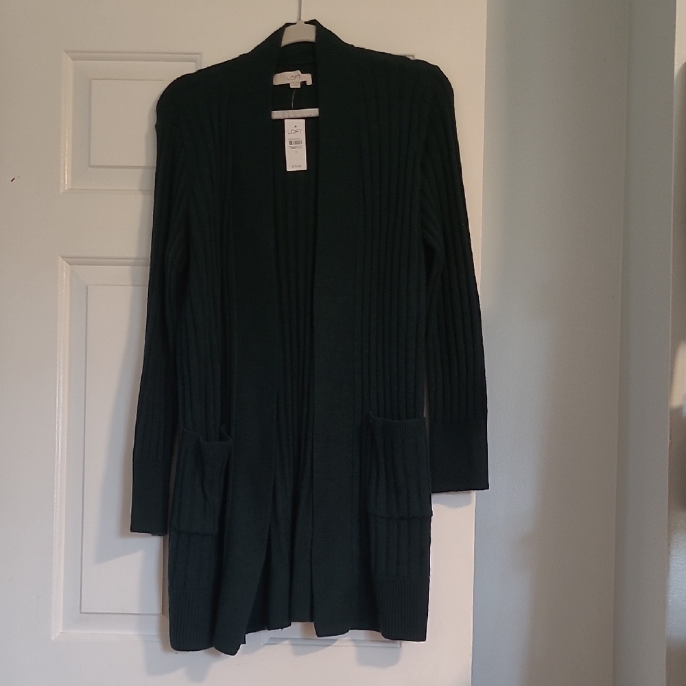 LOFT Deep Green Cardigan Sweater